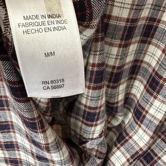 Lucky Brand Flowy Plaid/Flannel Button Down Shirt Top - Medium - Picture 6 of 7